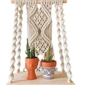 Hanging Pot of Cotton Macrame Thread